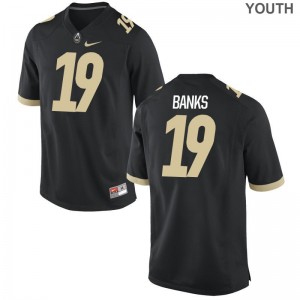 Purdue University For Kids Black Limited Aaron Banks Jerseys Youth Large