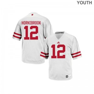 Wisconsin Badgers Authentic Alex Hornibrook For Kids Jersey X Large - White
