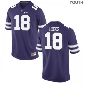 S-XL Kansas State Wildcats Andrew Hicks Jerseys Stitched Youth Limited Purple Jerseys