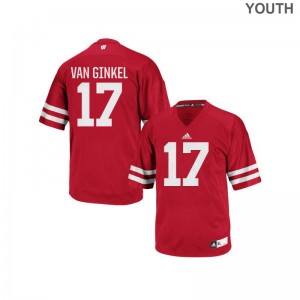 Wisconsin Andrew Van Ginkel Authentic Youth Jerseys Small - Red