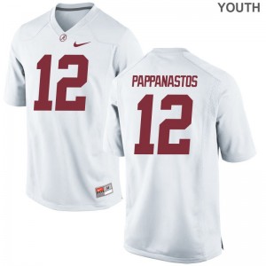 Alabama Andy Pappanastos Jerseys Medium Limited For Kids - White