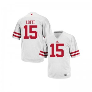 Men Replica Stitched Wisconsin Badgers Jersey Anthony Lotti White Jersey