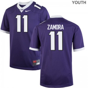 Texas Christian Asaph Zamora Jerseys Youth Medium Youth Purple Limited