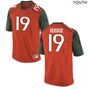 Miami Orange Youth(Kids) Limited Augie DeBiase Jersey Youth Small