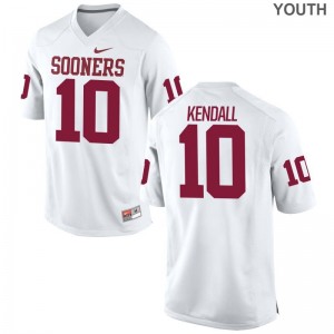 Austin Kendall Jersey Oklahoma Sooners White Limited Youth(Kids) Embroidery Jersey