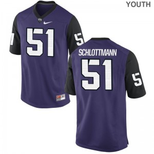 Texas Christian University Austin Schlottmann Limited Kids Jersey X Large - Purple Black