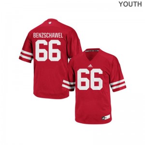 Authentic Beau Benzschawel Jerseys Youth Medium University of Wisconsin For Kids - Red