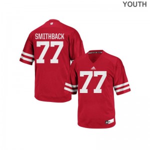 Blake Smithback Authentic Jersey Youth Football University of Wisconsin Red Jersey