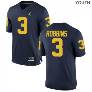 Medium Michigan Wolverines Brad Robbins Jerseys High School Youth Limited Jordan Navy Jerseys