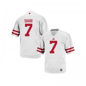 Bradrick Shaw Authentic Jerseys Mens Stitched Wisconsin Badgers White Jerseys