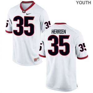 Youth(Kids) Limited Football Georgia Jersey Brian Herrien White Jersey