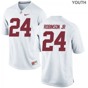 Limited Alabama Crimson Tide Brian Robinson Jr. For Kids White Jerseys Youth Small
