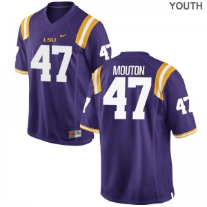 Bry'Kiethon Mouton LSU Tigers Jerseys X Large Limited For Kids - Purple