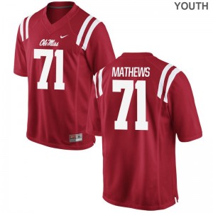 Ole Miss Rebels Bryce Mathews Jersey Youth Small Red Limited Youth(Kids)