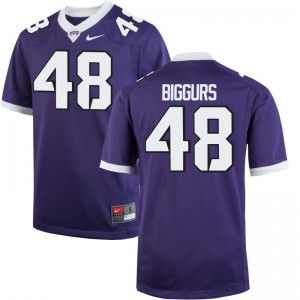 Limited Caleb Biggurs Jerseys Mens XL Horned Frogs Mens Purple