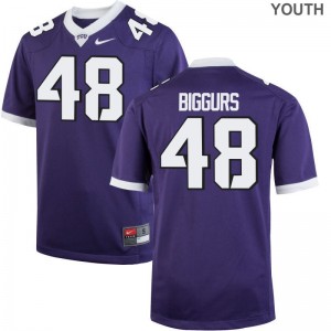 Caleb Biggurs For Kids Jerseys Large Purple Limited TCU
