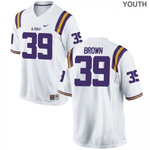 Caleb Brown For Kids LSU Tigers Jersey White Limited College Jersey