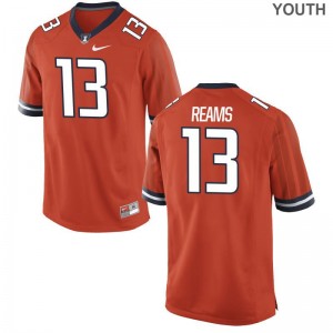 Youth Caleb Reams Jersey Youth X Large Fighting Illini Orange Limited