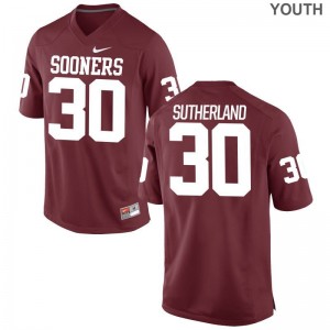 Calum Sutherland Youth(Kids) Jersey Youth XL Limited Oklahoma Sooners - Crimson