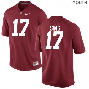 Alabama Crimson Tide Cam Sims Jersey Youth Small For Kids Limited Red