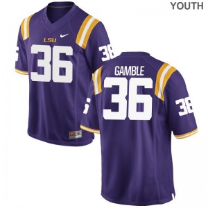 Tigers Cameron Gamble Jerseys Youth Medium Purple Limited For Kids
