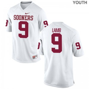 Sooners CeeDee Lamb Jerseys Youth Large Limited For Kids White