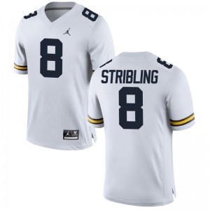 Channing Stribling Youth Jersey Youth X Large Wolverines Jordan White Limited