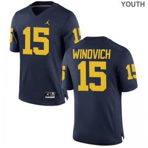 Chase Winovich Kids Wolverines Jerseys Jordan Navy Limited Stitched Jerseys