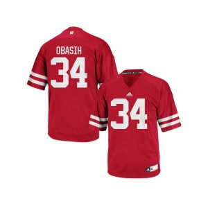 Authentic Red Chikwe Obasih Jerseys X Large Mens Wisconsin Badgers
