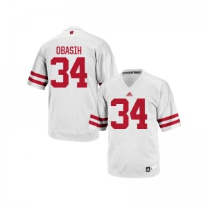 Wisconsin Badgers Mens White Authentic Chikwe Obasih Jerseys Mens Small