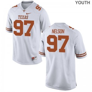 Longhorns Chris Nelson Jerseys Large Limited Youth White
