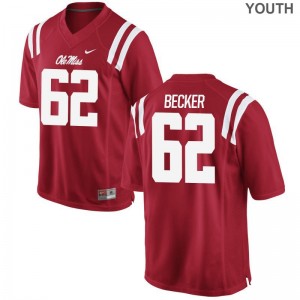 Kids Cole Becker Jersey S-XL Ole Miss Limited Red