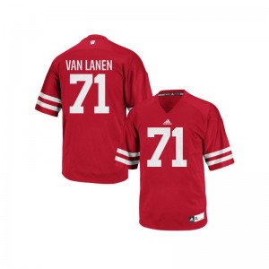 University of Wisconsin Official Cole Van Lanen Authentic Jerseys Red For Men