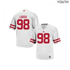 Collin Larsh Youth White Jersey Youth XL Wisconsin Badgers Authentic