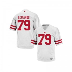 Wisconsin Authentic White Mens David Edwards Jersey Mens XL