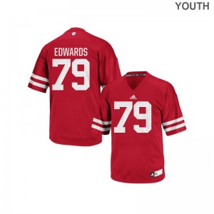 David Edwards Wisconsin Badgers Jersey Large Authentic Kids Jersey Large - Red