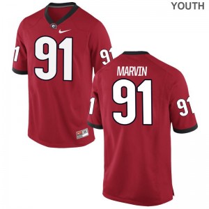 UGA Bulldogs David Marvin Kids Limited Stitched Jersey Red
