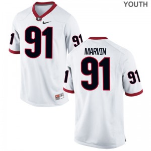 Youth Limited NCAA Georgia Bulldogs Jersey David Marvin White Jersey