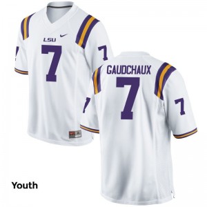 Louisiana State Tigers Davon Gaudchaux Jerseys Youth XL White Limited For Kids