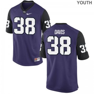 Limited TCU Horned Frogs Daythan Davis For Kids Jerseys Youth Medium - Purple Black