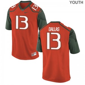 University of Miami DeeJay Dallas For Kids Limited Official Jersey Orange