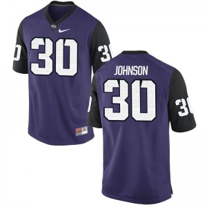Denzel Johnson TCU Jerseys Large Purple Black Youth(Kids) Limited