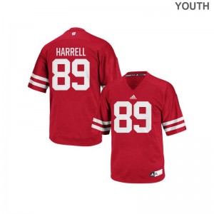 University of Wisconsin Red Authentic Youth(Kids) Deron Harrell Jersey S-XL
