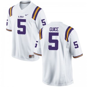 Derrius Guice Jerseys Louisiana State Tigers White Limited For Men Jerseys