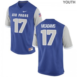 Youth(Kids) Drew McAdams Jersey Youth Small Air Force Falcons Royal Limited