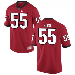 Limited UGA Bulldogs Dyshon Sims For Men Red Jerseys