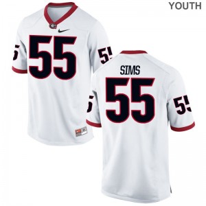 Georgia Bulldogs Dyshon Sims Jerseys Youth X Large Limited Kids White