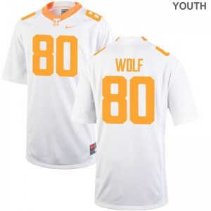 Eli Wolf Jerseys Youth Small Kids Tennessee Vols Limited White