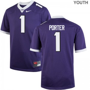 TCU Emanuel Porter Jerseys Youth Large Purple Limited Youth(Kids)