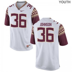 FSU Seminoles Eric Johnson Jerseys Stitched For Kids Limited White Jerseys